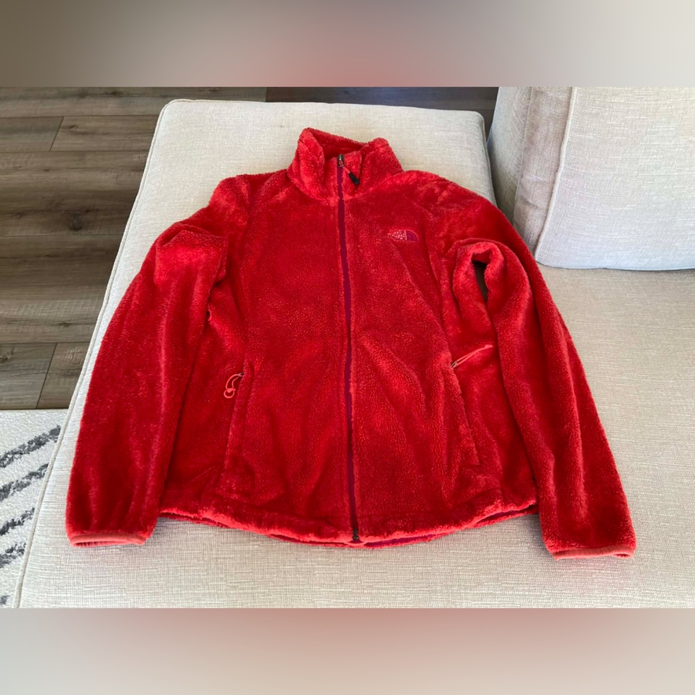 The North Face Women Osito Jacket coat high-pile raschel fleece red zip up s